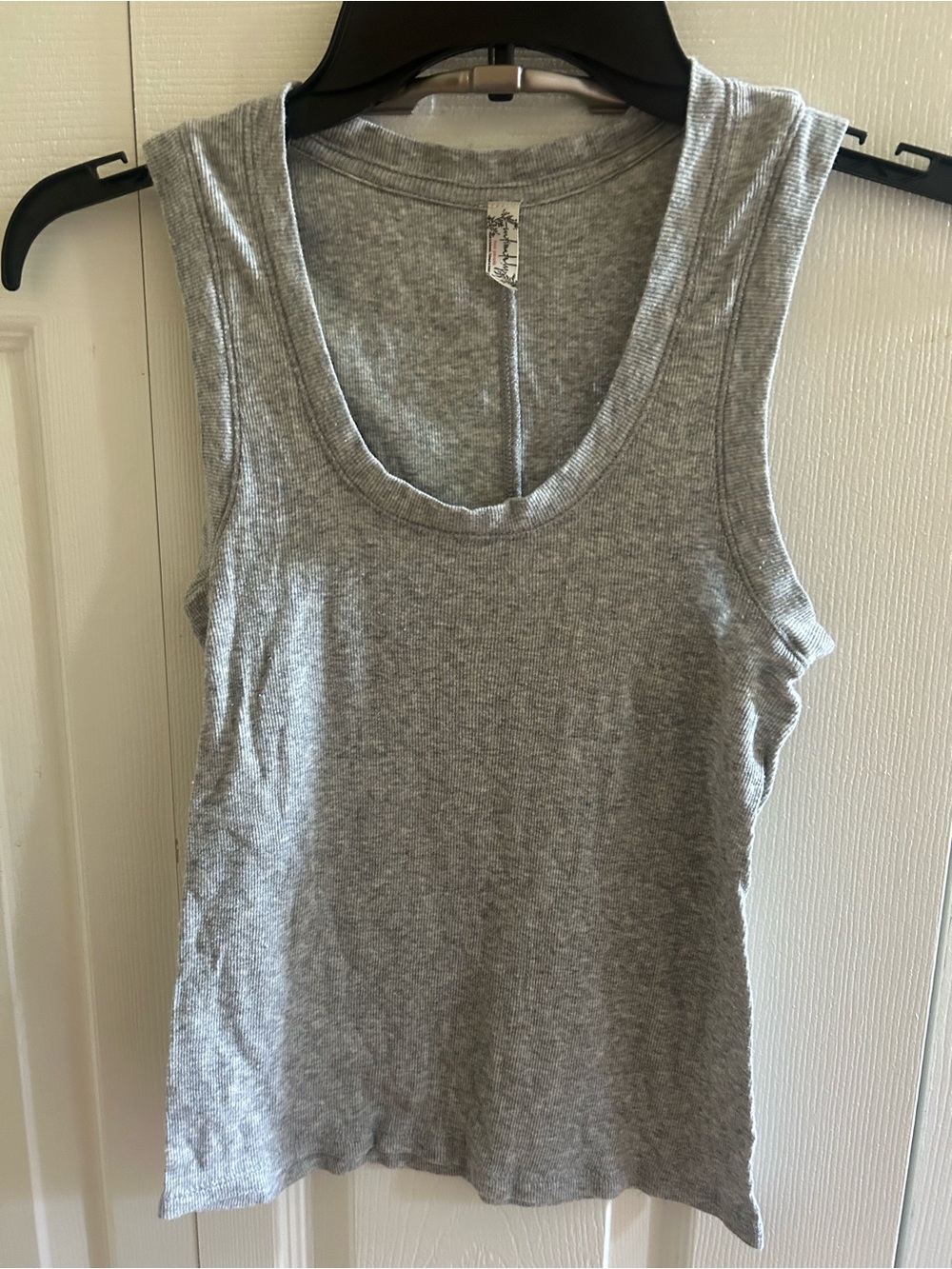 Intimately by Free People Classic Gray Ribbed Scoop Tank Top